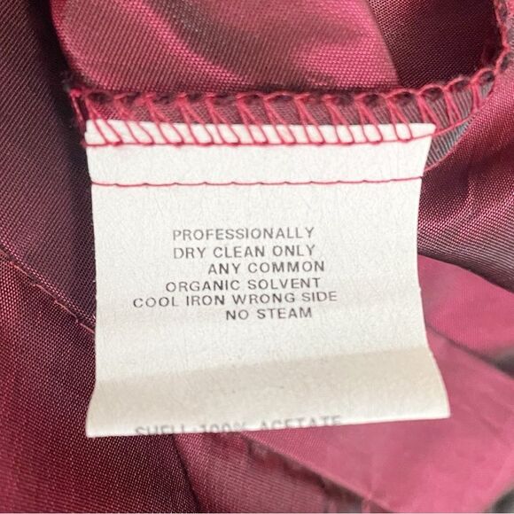 Jessica McClintock Millennium 2000 Burgundy Taffeta Maxi Skirt Size 6 USA VTG - Picture 10 of 12